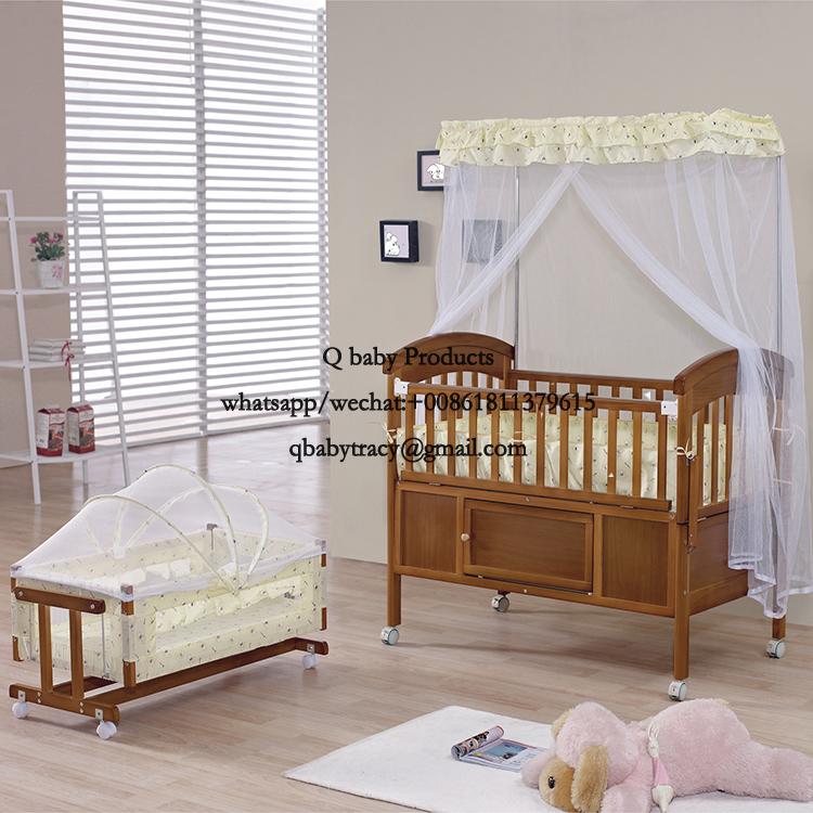 Wholesale Baby Cot Bed Low Moq Multifunctional Wooden Baby Crib