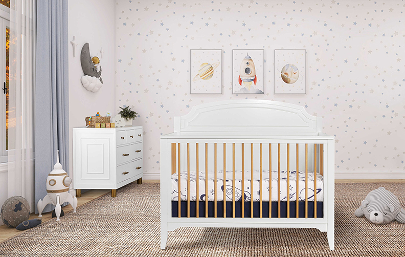 Full size crib F-150 -white natural